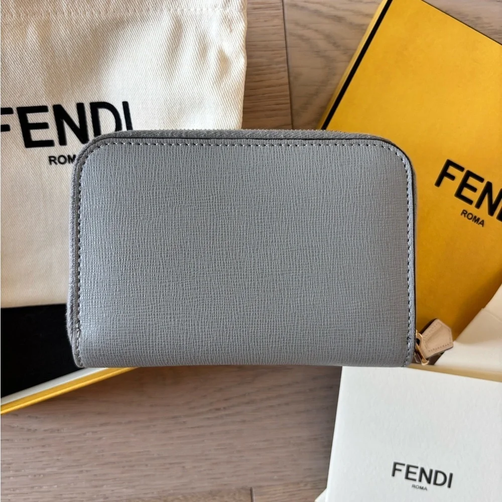 Fendi Vitello Elite Monster Eyes Studded Mini Zip Around Wallet - Picture 5 of 5